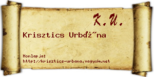 Krisztics Urbána névjegykártya